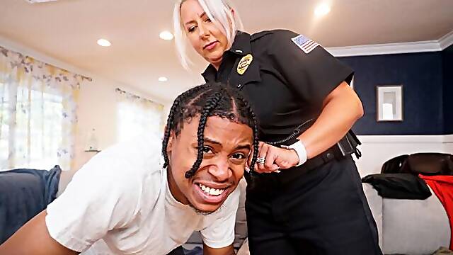 Beautiful silicone tits blonde Lieutenant Bella Lexi fucked by big cock