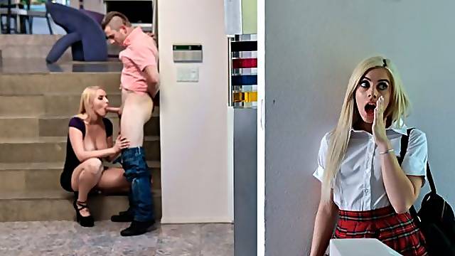 Cute angels Allie Nicole and Vanessa Cage share a big dong