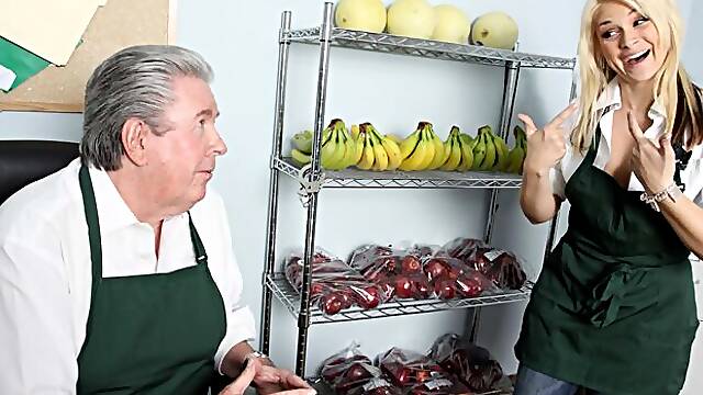 Big-boobed blonde Sarah Vandella rammed by massive wiener