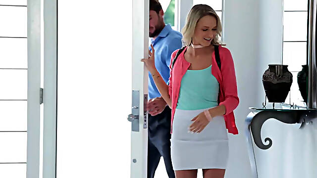 Emma Hix does a deep bj & fucks with daddy behind mommys back