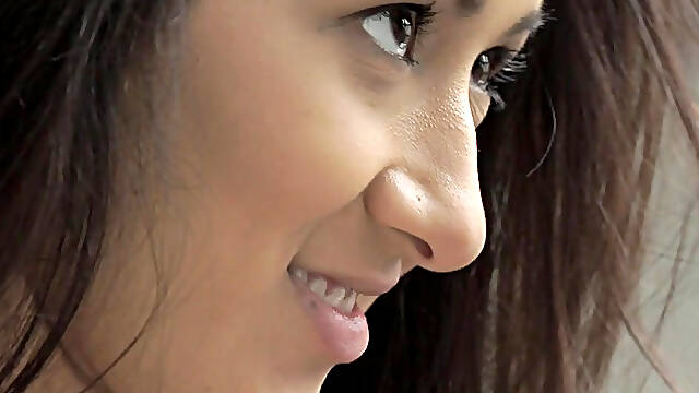 Sweet brunette Darcia Lee with big tits slides on cock