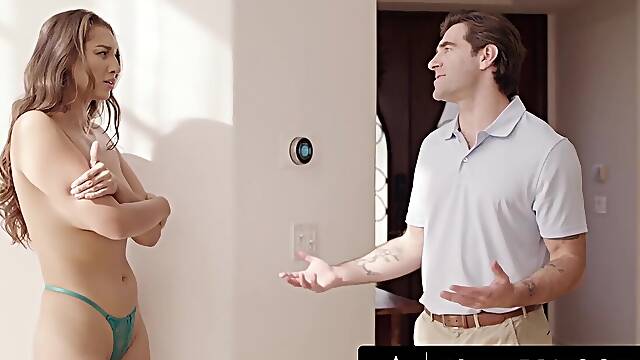 Hot Brunette Cant Deal With The Heat With Bella Rolland