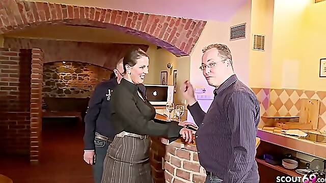 German milf got seduced and fucked in the ass and then she got cum on face