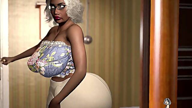 Churchlady gets banged on the staircase of her abode during the time that bartender gets fingered at a disrobe club