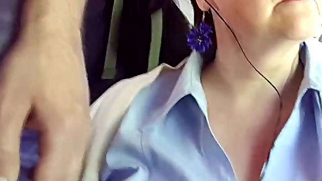 Groped BIG BOOBS MATURE and MADE her STROKE my DICK next tim