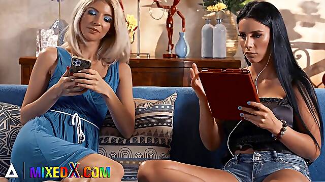 MIXEDX - wondrous Nelly Kent smashes With Her cherry Stepsister Missy Luv