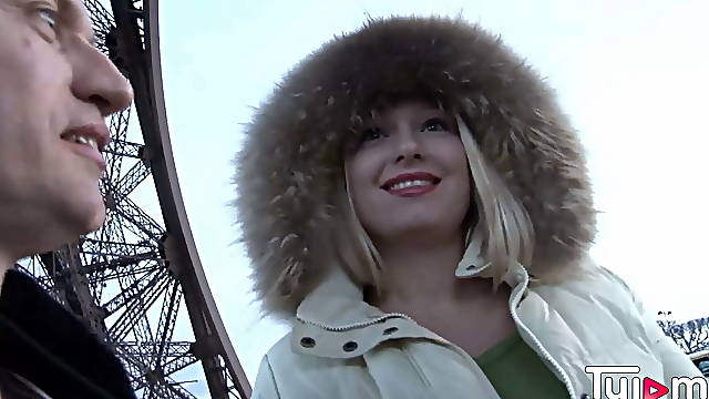 Big tits pretty blonde Lucy Heart having a hard sex in Paris