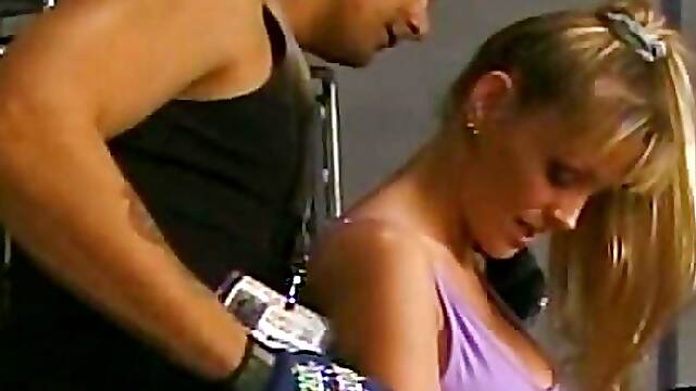Big titted blonde babe from you dreams fucked at the gym