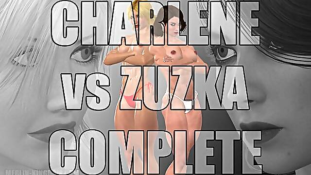 Charlene vs Zuzka - Topless Catfight [3D Comic]