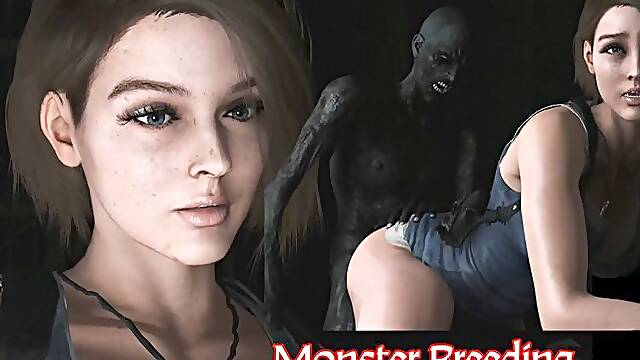 Slutty Jill Valentine Fucked and Bred By Ugly Black Monster