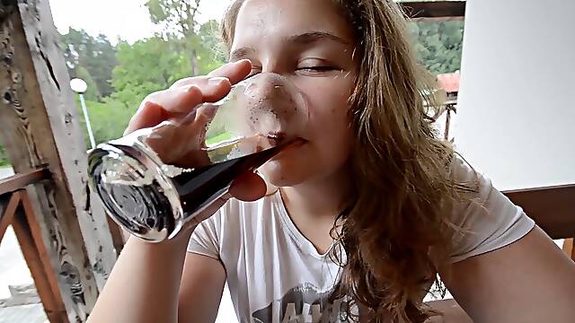 Blonde indulges in sensual munching ASMR session