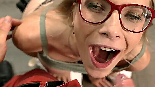 Pretty Blonde Next Door with Glasses Approached for Sex
